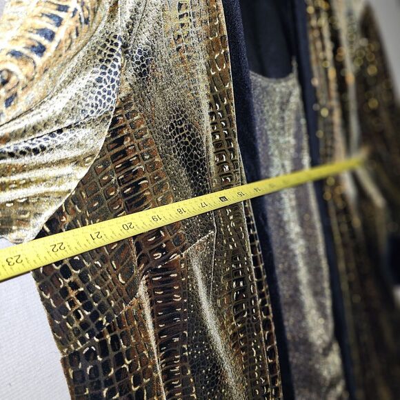 R & M Richards Woman Eveningwear Jacket Cardigan Blouse Size 16 Gold Shimmer - Picture 6 of 11